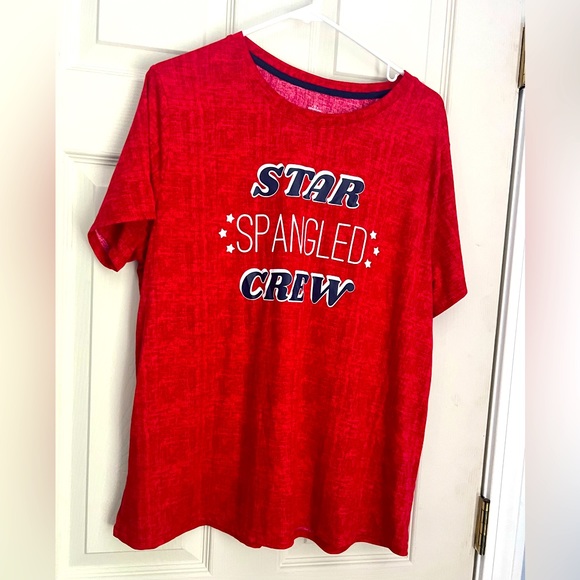 Tops - Star Spangled crew short sleeve red T-shirt XL